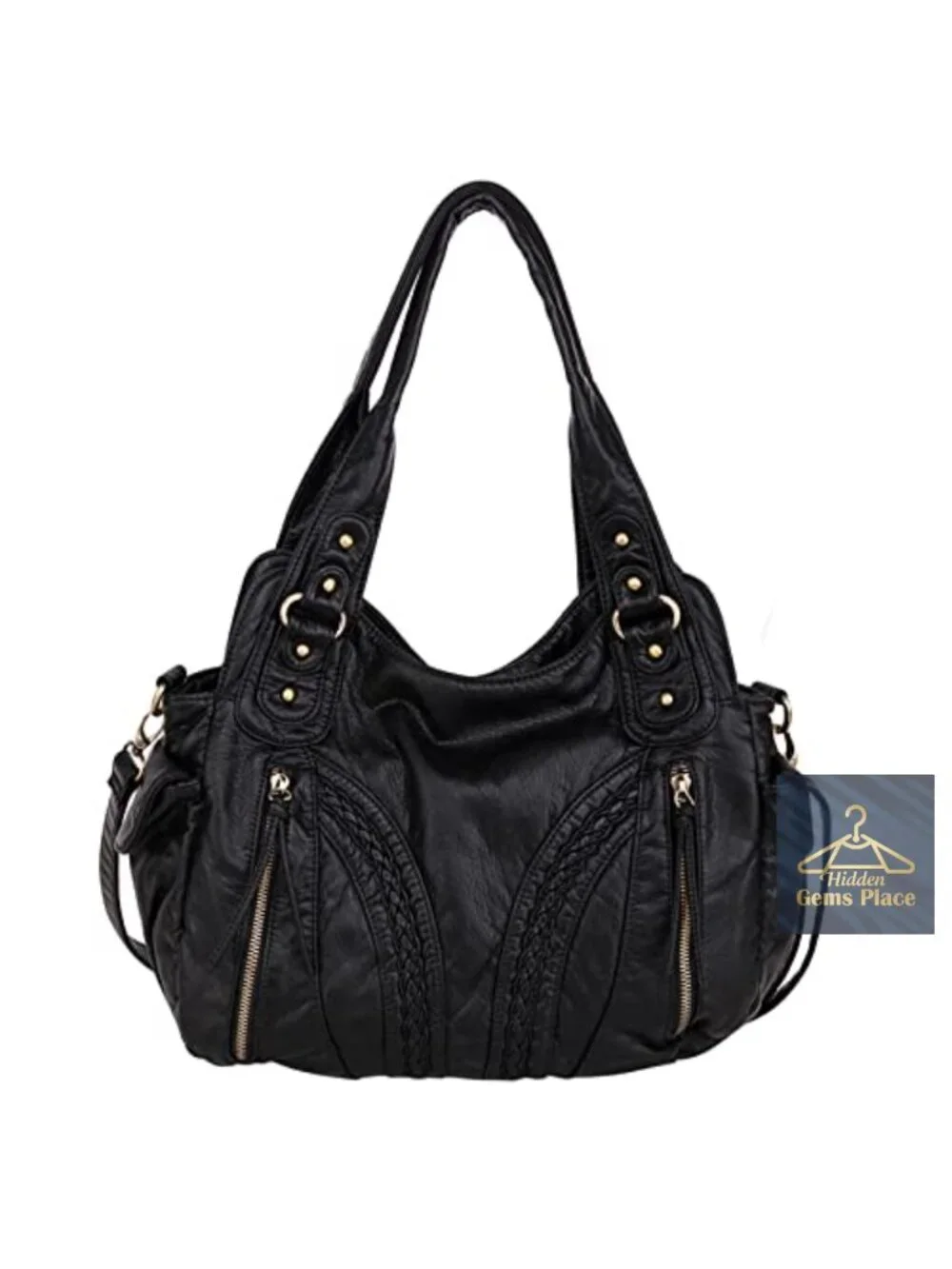 Y2K Hobo Bag Roomy Washed Leather Handbag Crossbody Strap